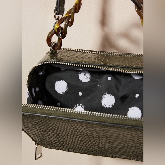 MELIE BIANCO Demi Snake Crossbody Bag with Acrylic Links Top Handle - Picture 8 of 14